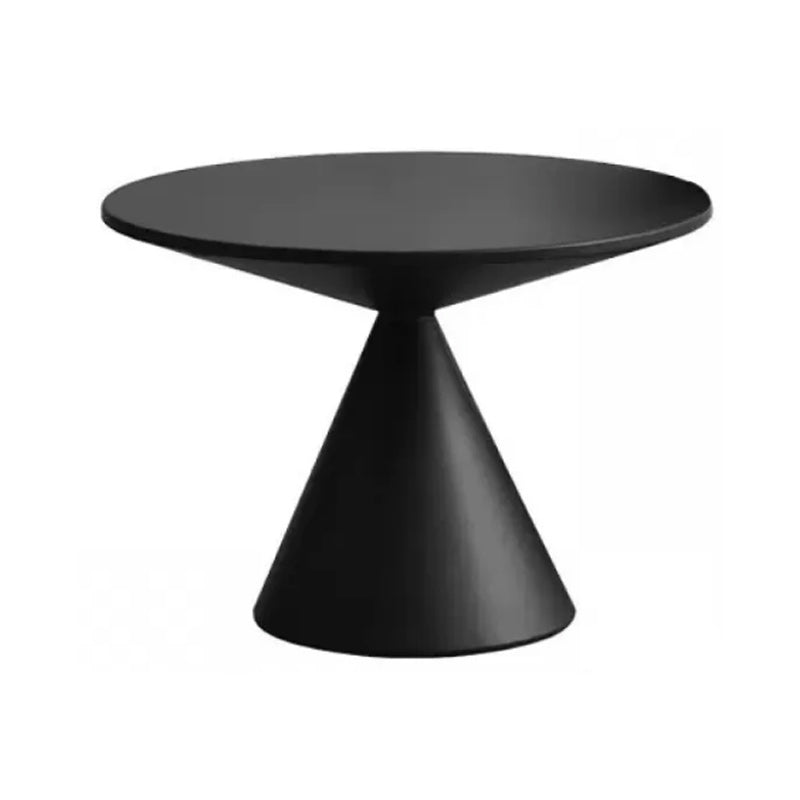 Contemporary Corner Table Round Pedestal Solid Wood Accent Side Table