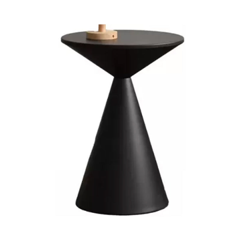 Contemporary Corner Table Round Pedestal Solid Wood Accent Side Table