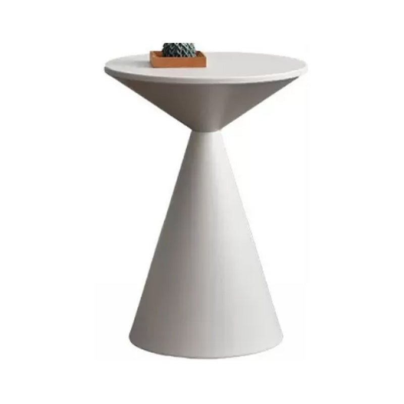 Contemporary Corner Table Round Pedestal Solid Wood Accent Side Table