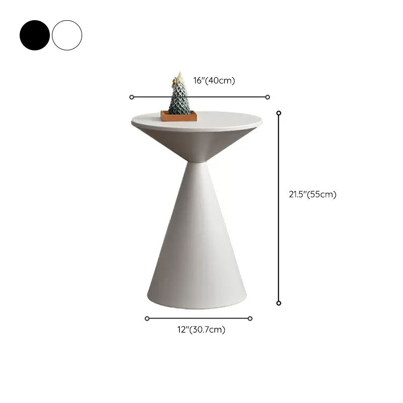 Contemporary Corner Table Round Pedestal Solid Wood Accent Side Table