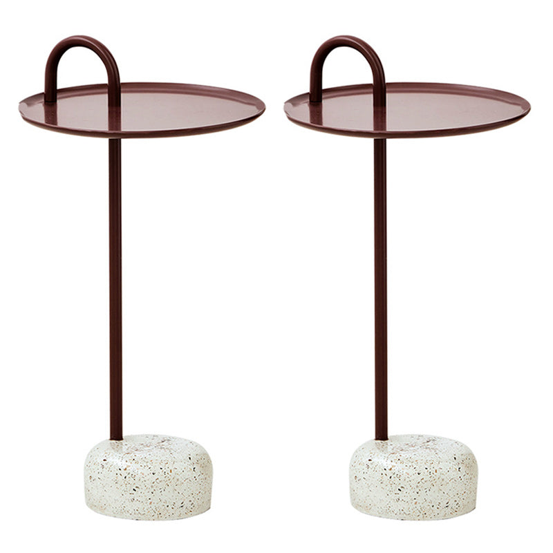 14" Wide Contemporary Corner Table Pedestal Round Accent Side Table