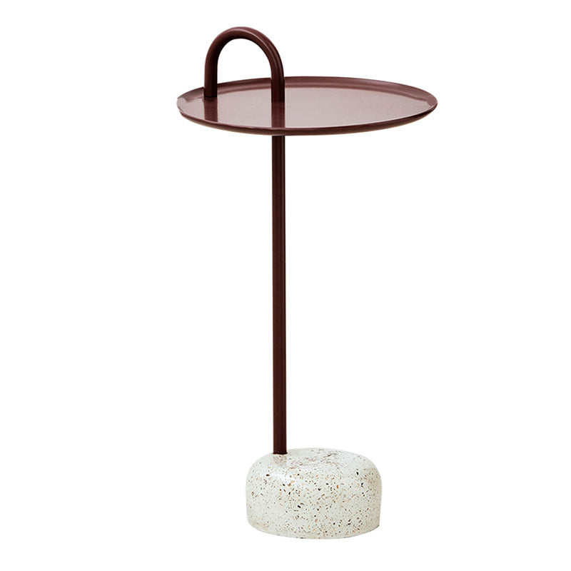 14" Wide Contemporary Corner Table Pedestal Round Accent Side Table