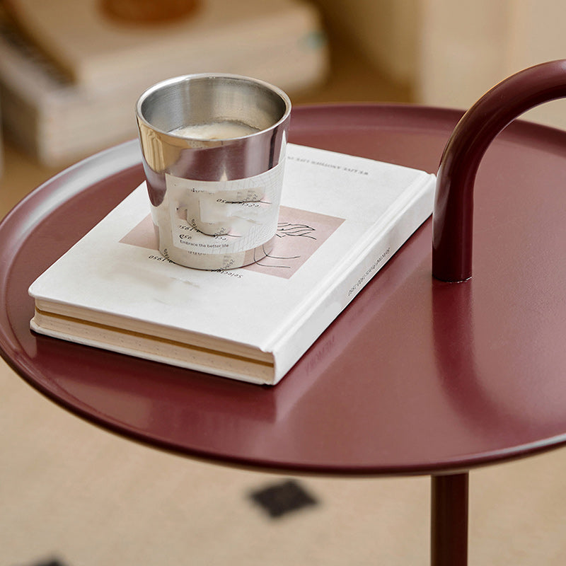 14" Wide Contemporary Corner Table Pedestal Round Accent Side Table