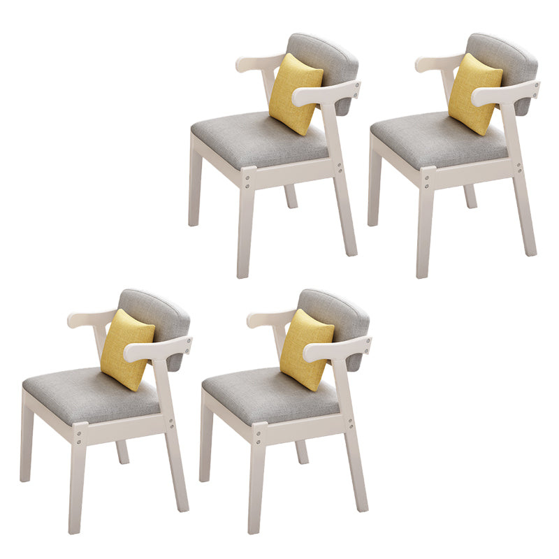 Dining Room Armless Dining Chair Rubberwood Open Back Dining Chair