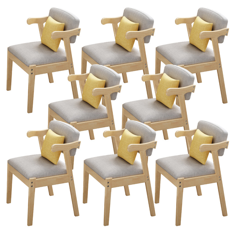 Dining Room Armless Dining Chair Rubberwood Open Back Dining Chair