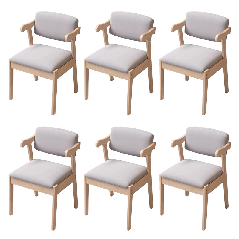 Dining Room Armless Dining Chair Rubberwood Open Back Dining Chair