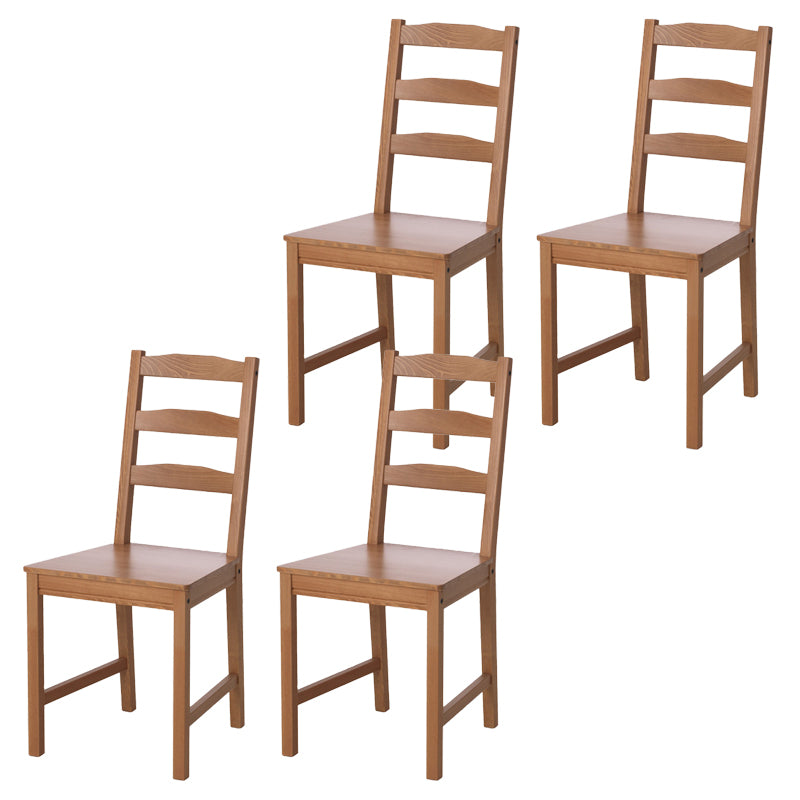 Dining Room Armless Dining Chair Solid Wood Ladder Back Side Chair