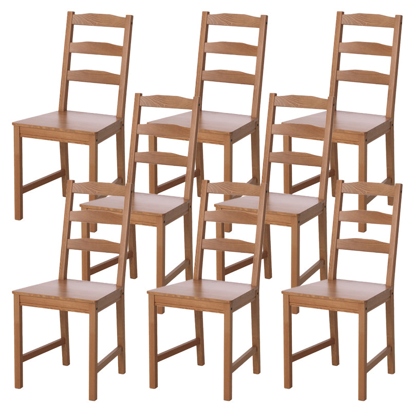 Dining Room Armless Dining Chair Solid Wood Ladder Back Side Chair