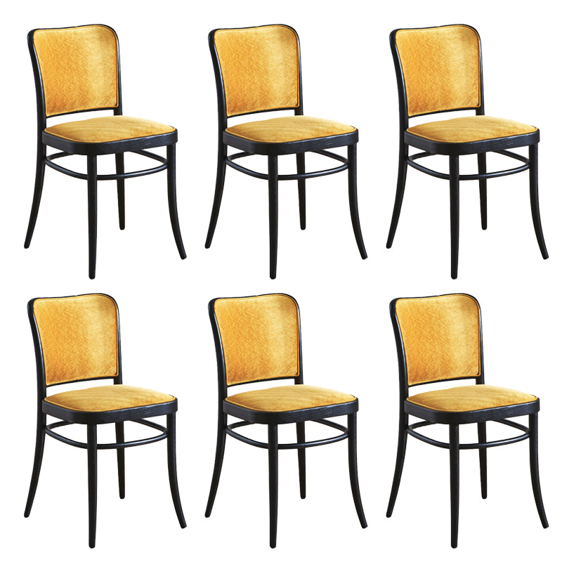 Modern Upholstered Armless Chair Kitchen Solid Wood Dining Side Chair