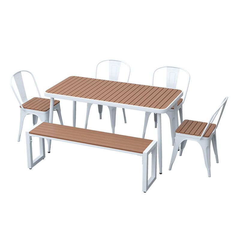 Modern Rectangular Picnic Table Set 1/2/4/5/6/7 Pcs Manufactured Wood Picnic Set