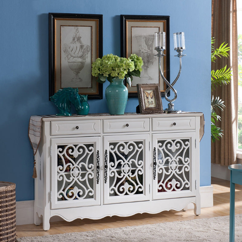 Industrial Cabriole Legs Storage Cabinet Solid Wood Storage Cabinet