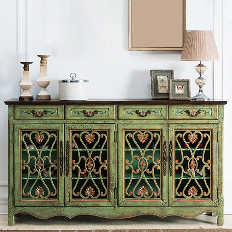Industrial Cabriole Legs Storage Cabinet Solid Wood Storage Cabinet