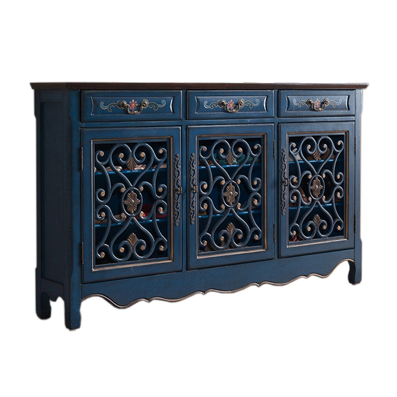 Industrial Cabriole Legs Storage Cabinet Solid Wood Storage Cabinet