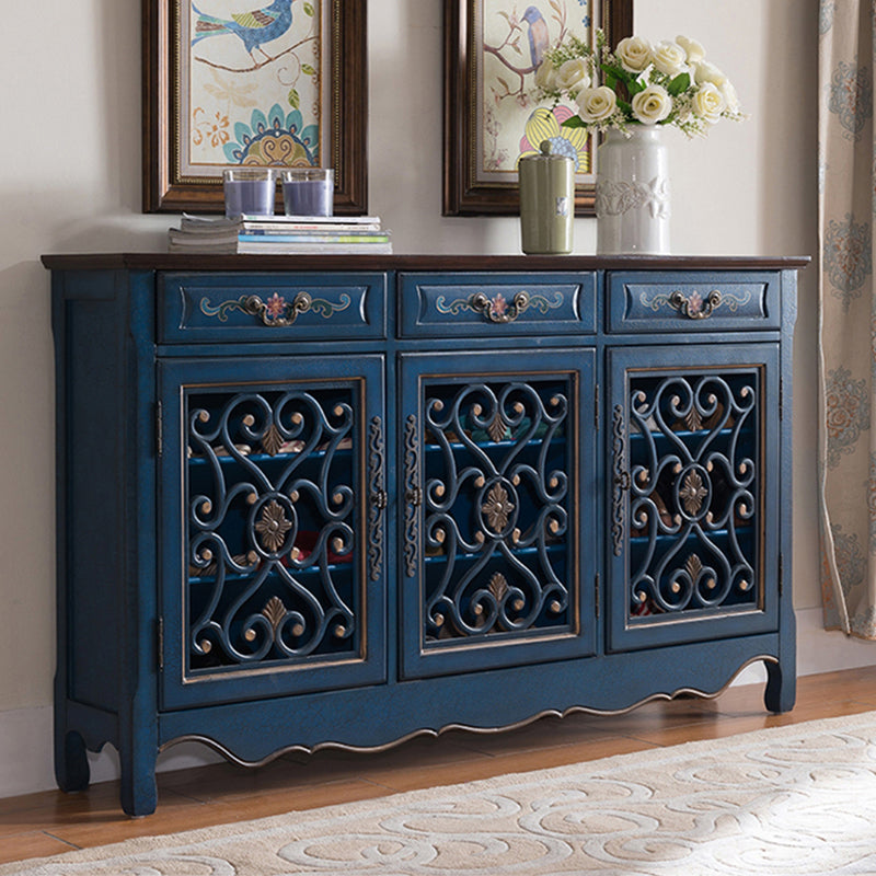 Industrial Cabriole Legs Storage Cabinet Solid Wood Storage Cabinet