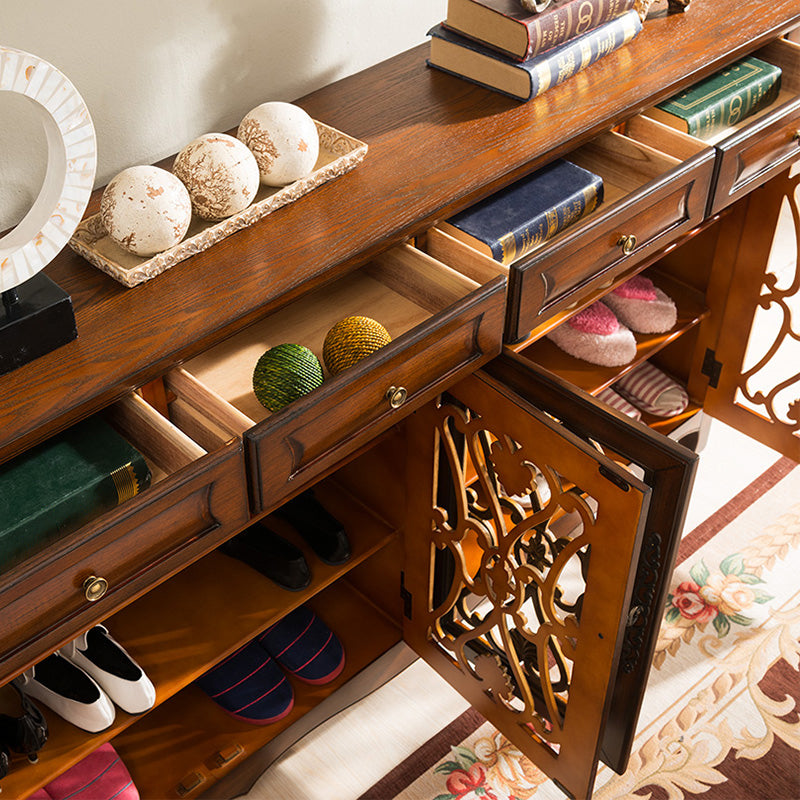 Industrial Cabriole Legs Storage Cabinet Solid Wood Storage Cabinet