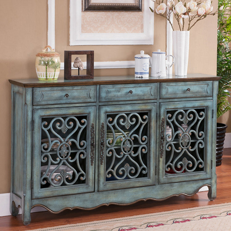 Industrial Cabriole Legs Storage Cabinet Solid Wood Storage Cabinet