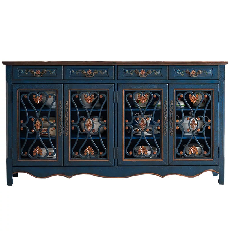 Industrial Cabriole Legs Storage Cabinet Solid Wood Storage Cabinet