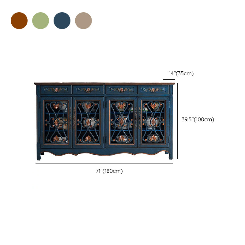 Industrial Cabriole Legs Storage Cabinet Solid Wood Storage Cabinet