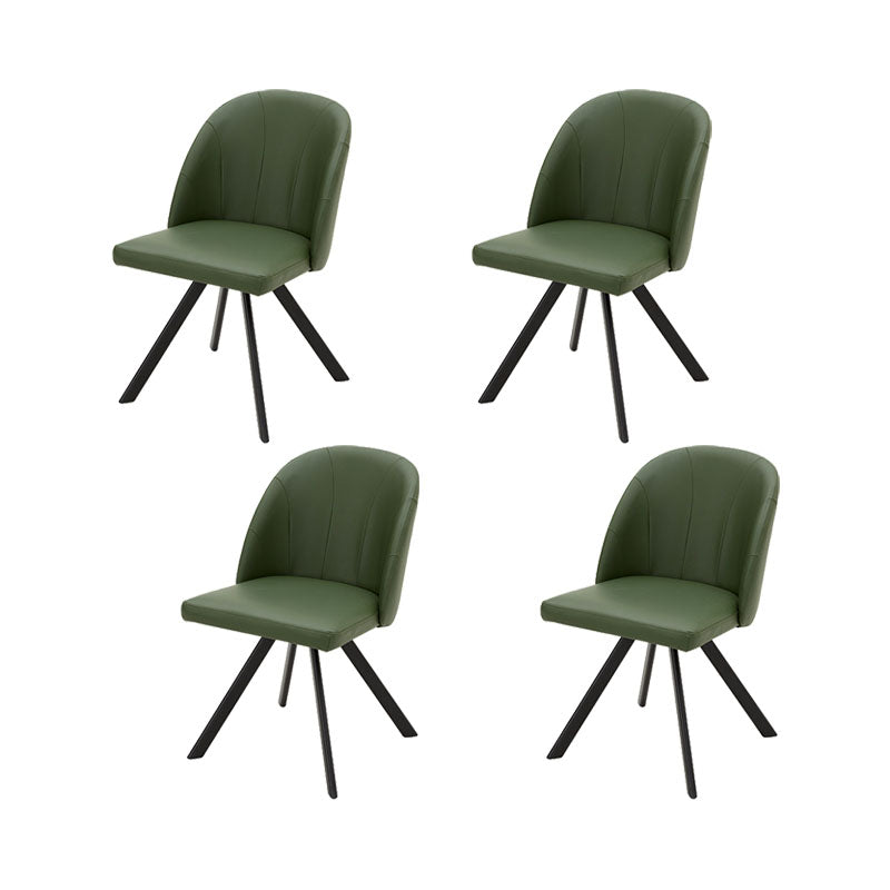 Modern Style Dining Chair Leather Low Back Side Chair for Dining Room