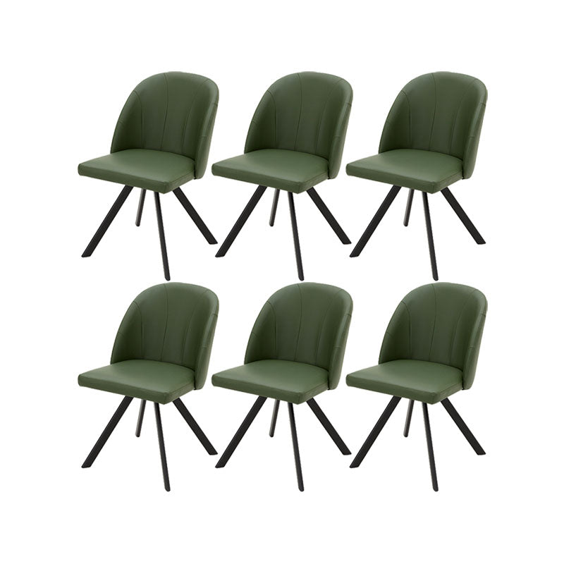 Modern Style Dining Chair Leather Low Back Side Chair for Dining Room