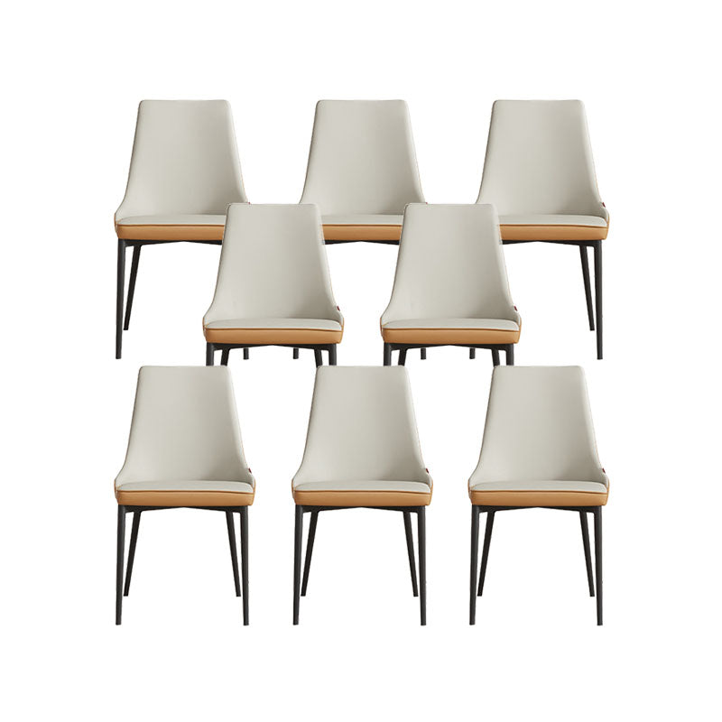 Modern Style Dining Chair Leather Low Back Side Chair for Dining Room