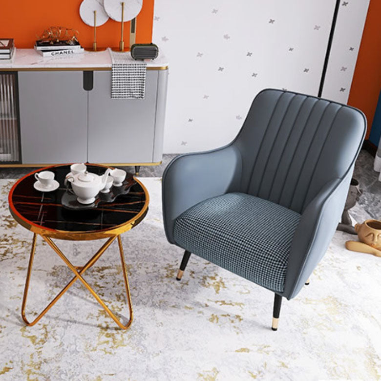 Indoor Faux Leather Dining Arm Chair Upholstered Parsons Chair with 4 Legs