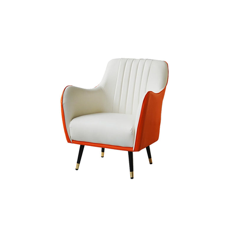 Indoor Faux Leather Dining Arm Chair Upholstered Parsons Chair with 4 Legs