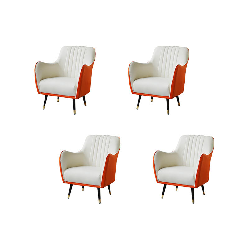 Indoor Faux Leather Dining Arm Chair Upholstered Parsons Chair with 4 Legs