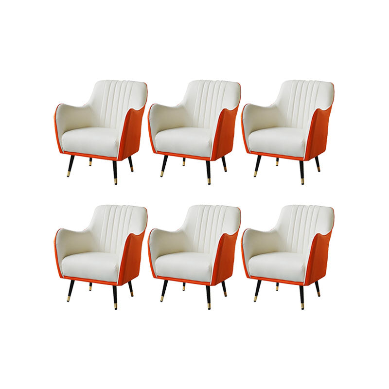 Indoor Faux Leather Dining Arm Chair Upholstered Parsons Chair with 4 Legs