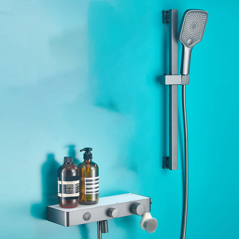 Modern Shower Faucet Stainless Steel Slide Bar Included Shower Trim