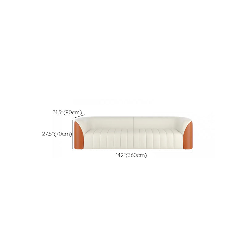 White Wooden Sectional Stain-Resistant Sectional Sofa for Living Room