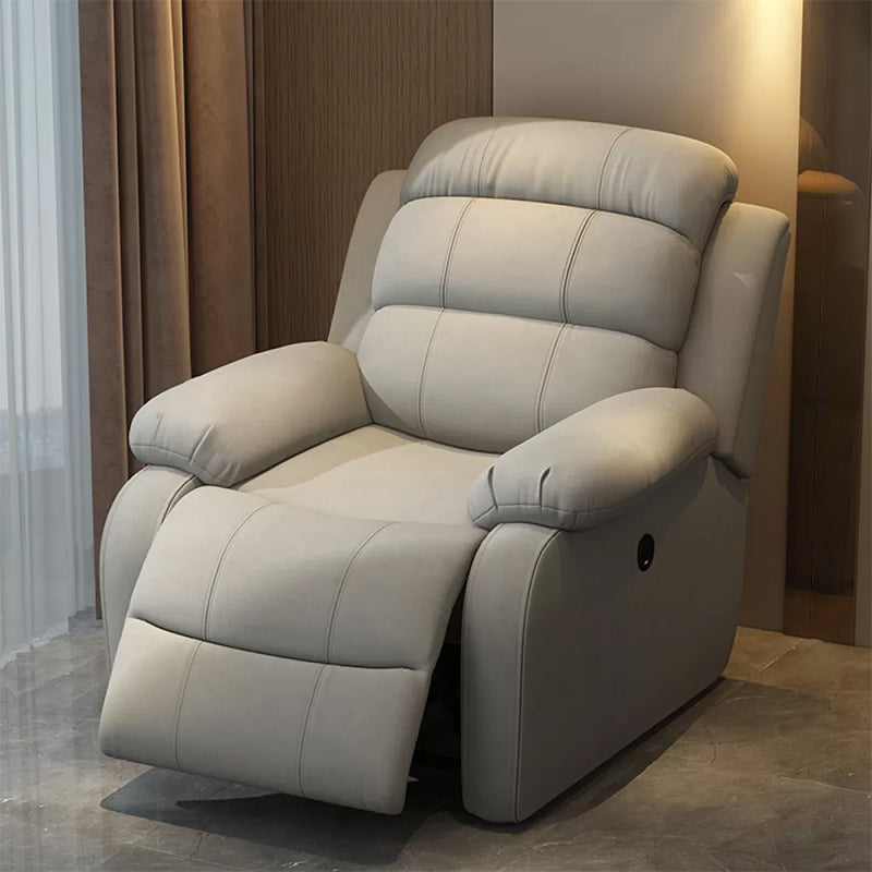 Solid Color Faux Leather Standard Recliner Metal Frame Recliner Chair