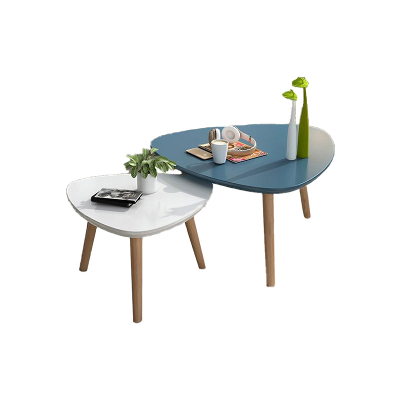 Contemporary Coffee Table Wooden 4 Legs Coffee Cocktail Table