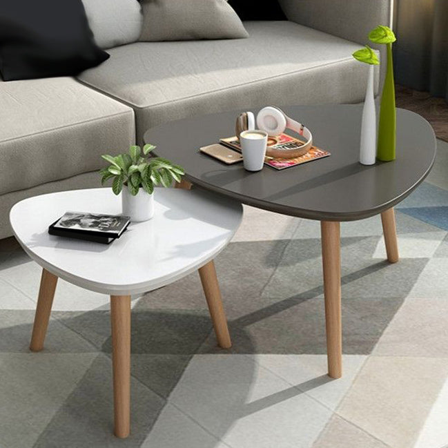 Contemporary Coffee Table Wooden 4 Legs Coffee Cocktail Table