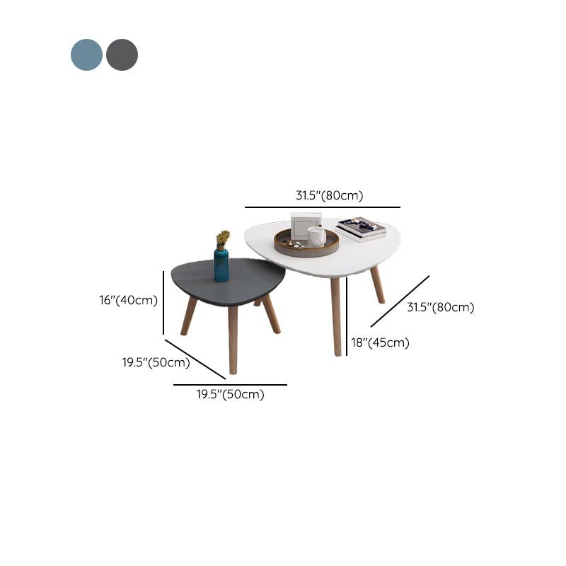Contemporary Coffee Table Wooden 4 Legs Coffee Cocktail Table