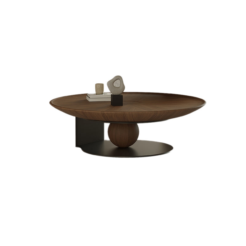 Modern Round Coffee Table Wooden Bunching Coffee Table Set for Living Room