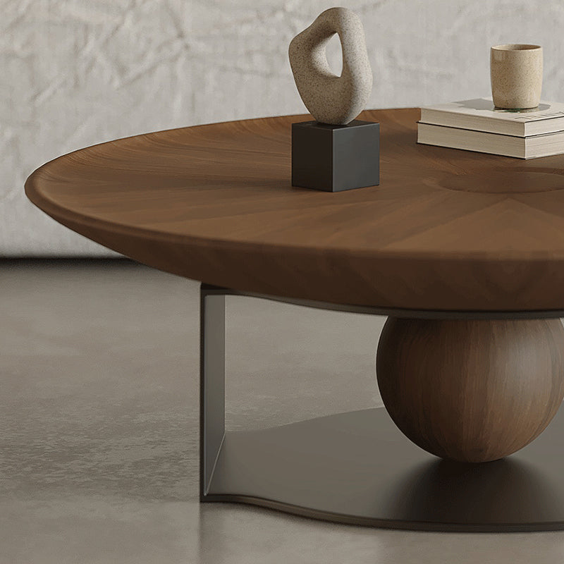 Modern Round Coffee Table Wooden Bunching Coffee Table Set for Living Room