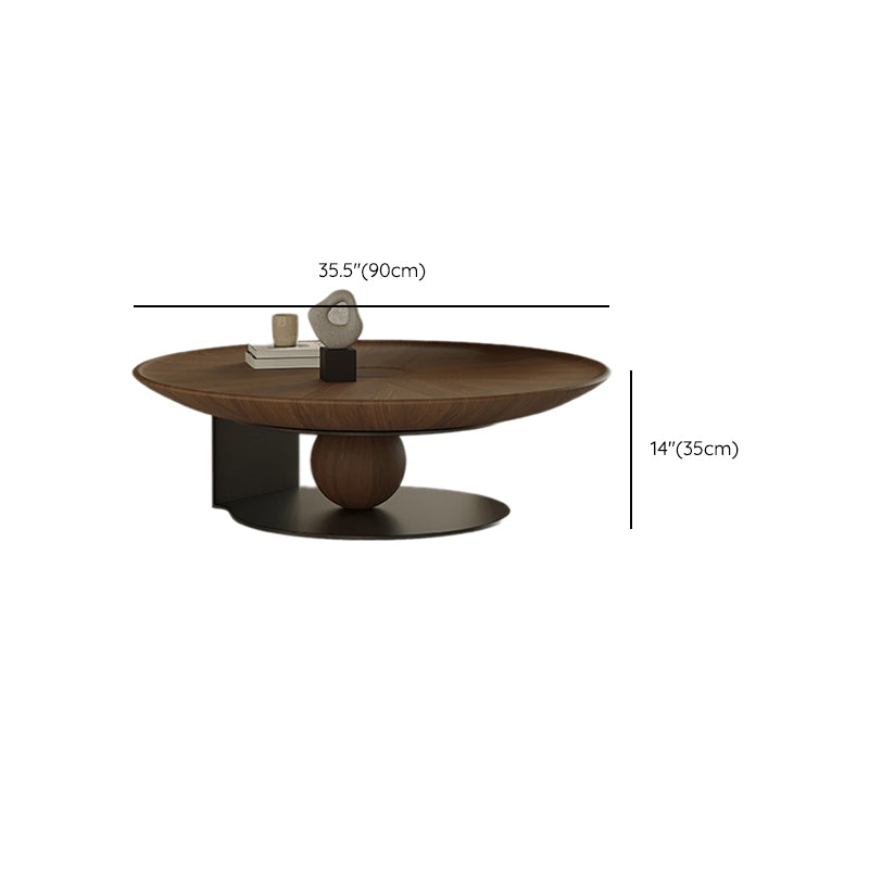 Modern Round Coffee Table Wooden Bunching Coffee Table Set for Living Room