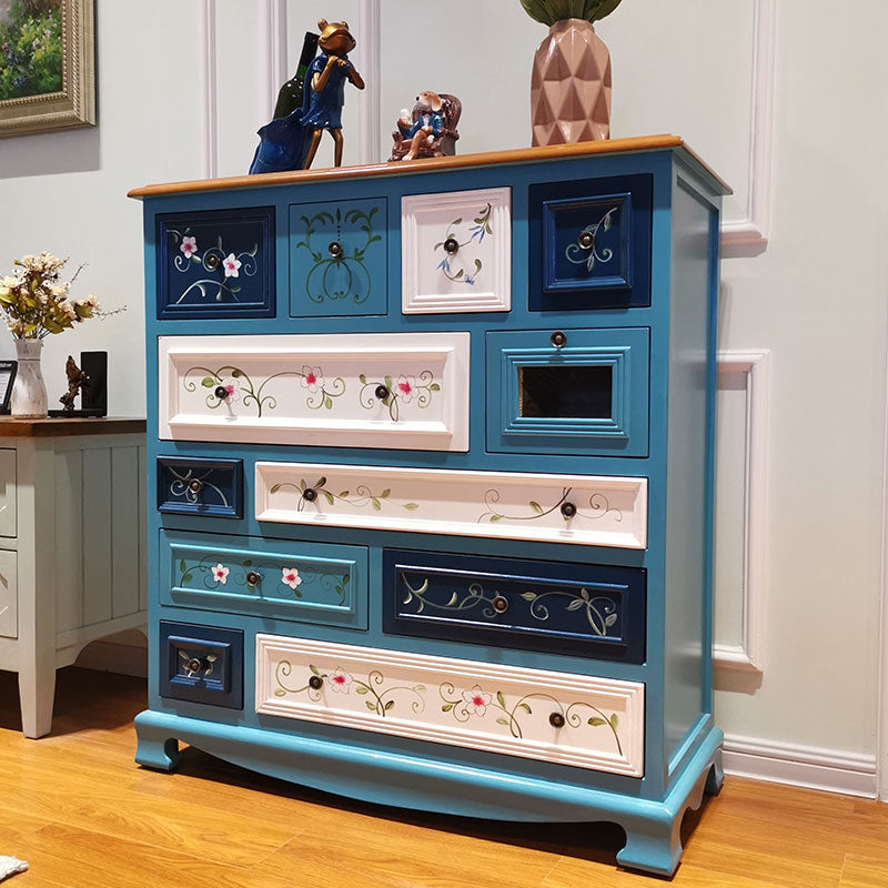Coastal Storage Chest Dresser Wooden Dresser with Multi Drawers