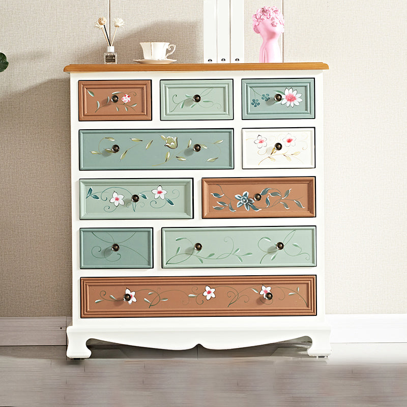 Coastal Storage Chest Dresser Wooden Dresser with Multi Drawers