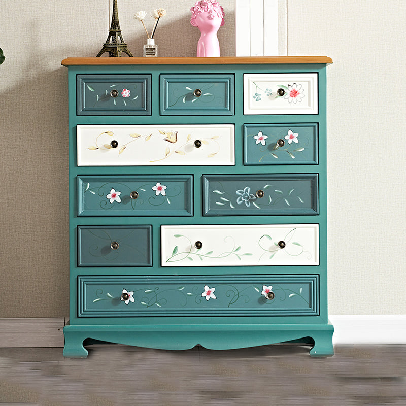 Coastal Storage Chest Dresser Wooden Dresser with Multi Drawers