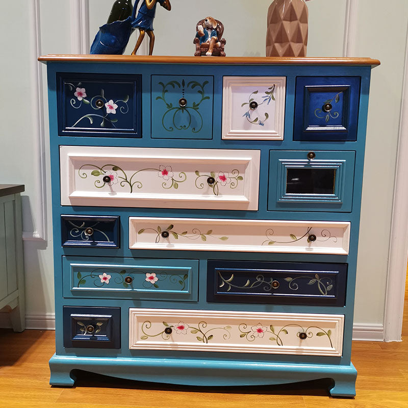 Coastal Storage Chest Dresser Wooden Dresser with Multi Drawers