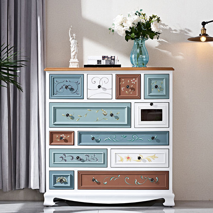 Coastal Storage Chest Dresser Wooden Dresser with Multi Drawers