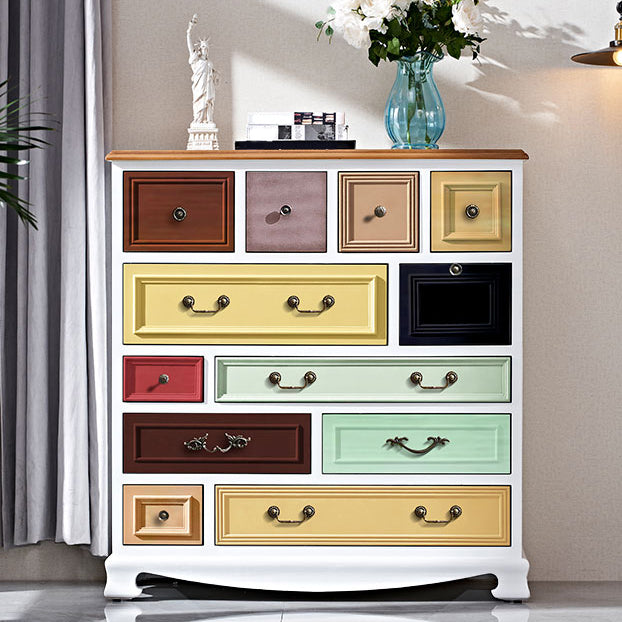 Coastal Storage Chest Dresser Wooden Dresser with Multi Drawers