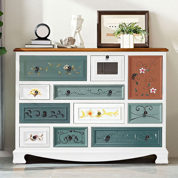 Coastal Storage Chest Dresser Wooden Dresser with Multi Drawers