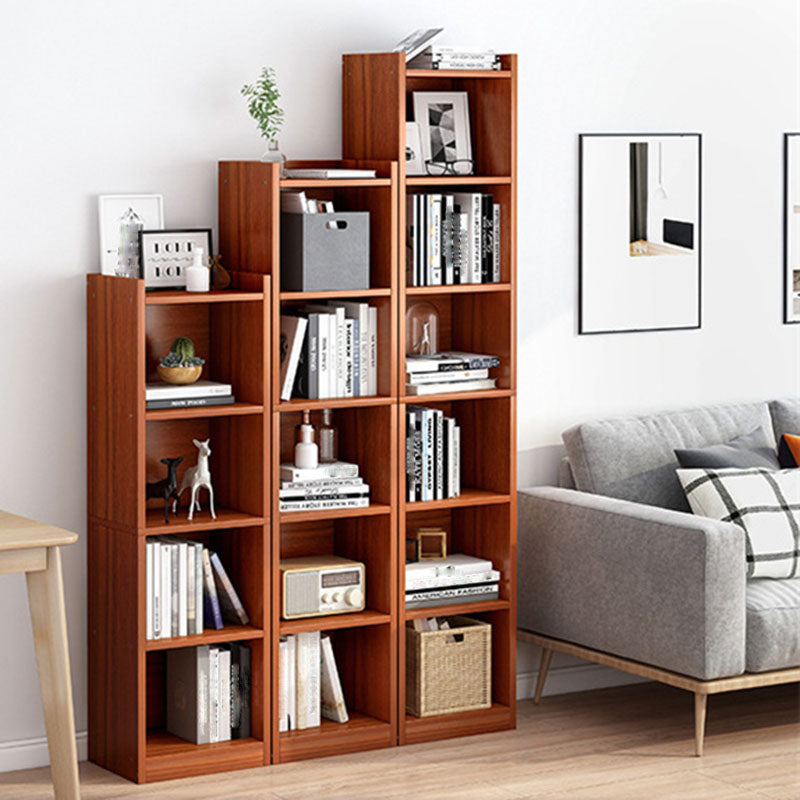 Contemporary Closed Back Bookcase Engineered Wood Bookshelf for Home Office