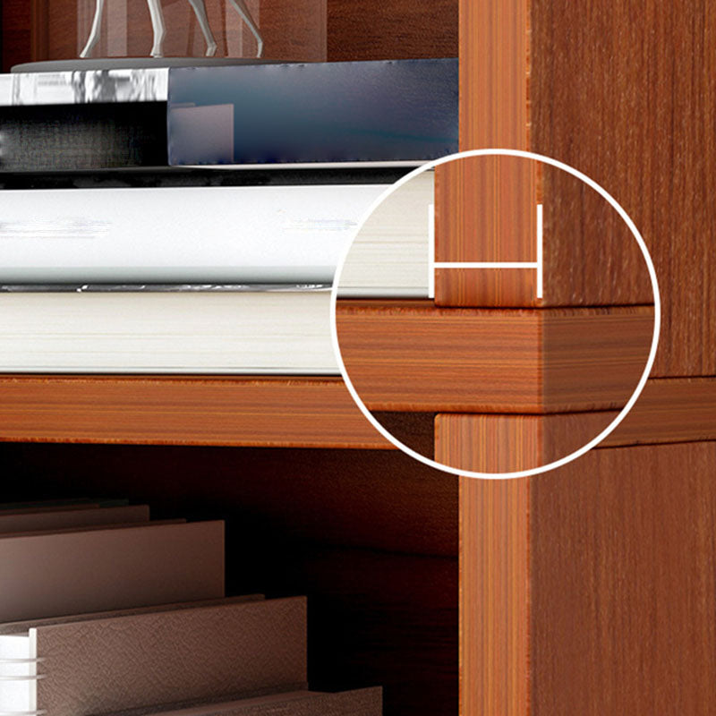 Contemporary Closed Back Bookcase Engineered Wood Bookshelf for Home Office