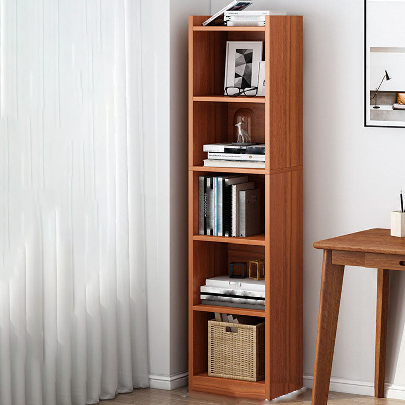 Contemporary Closed Back Bookcase Engineered Wood Bookshelf for Home Office