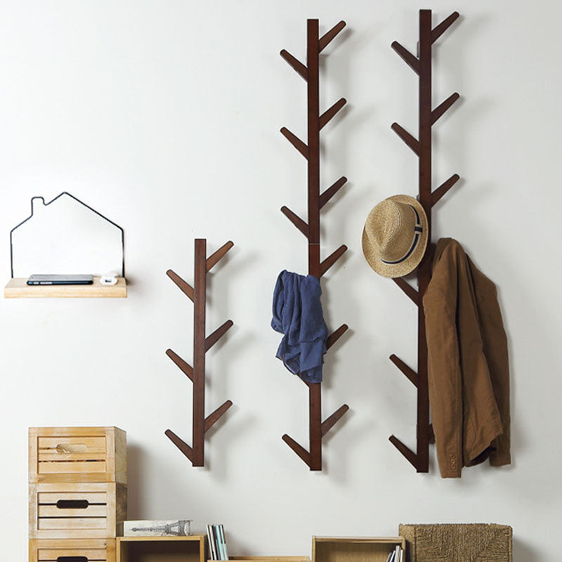 Contemporary Simple Hall Tree Wooden Wall Mounted Hall Tree with Hook