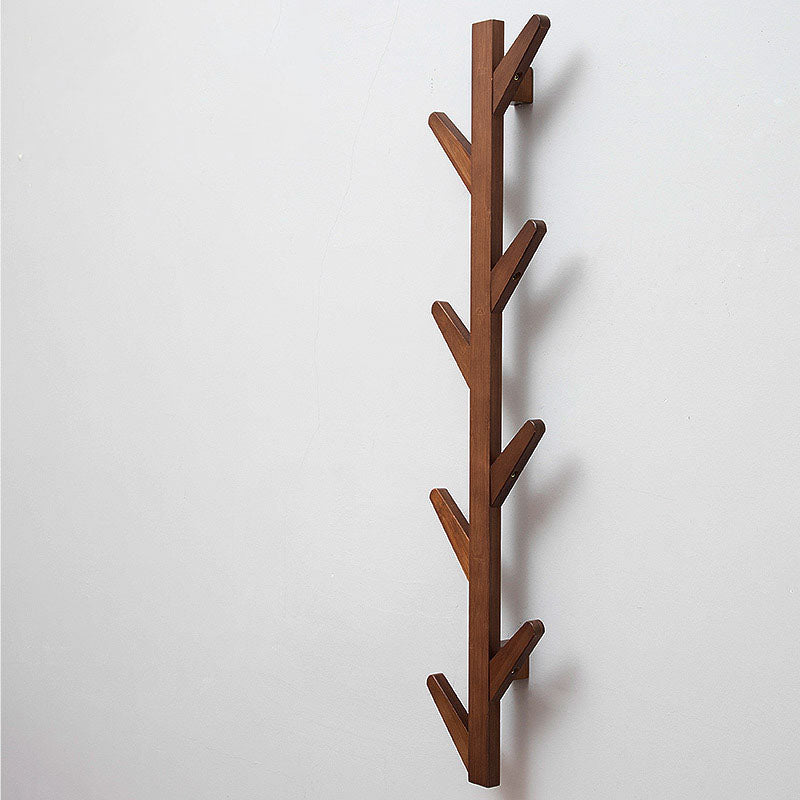 Contemporary Simple Hall Tree Wooden Wall Mounted Hall Tree with Hook